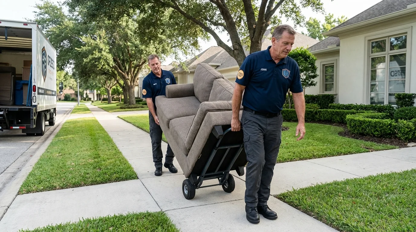 Local residential moving crew loading furniture in Keystone Heights, FL